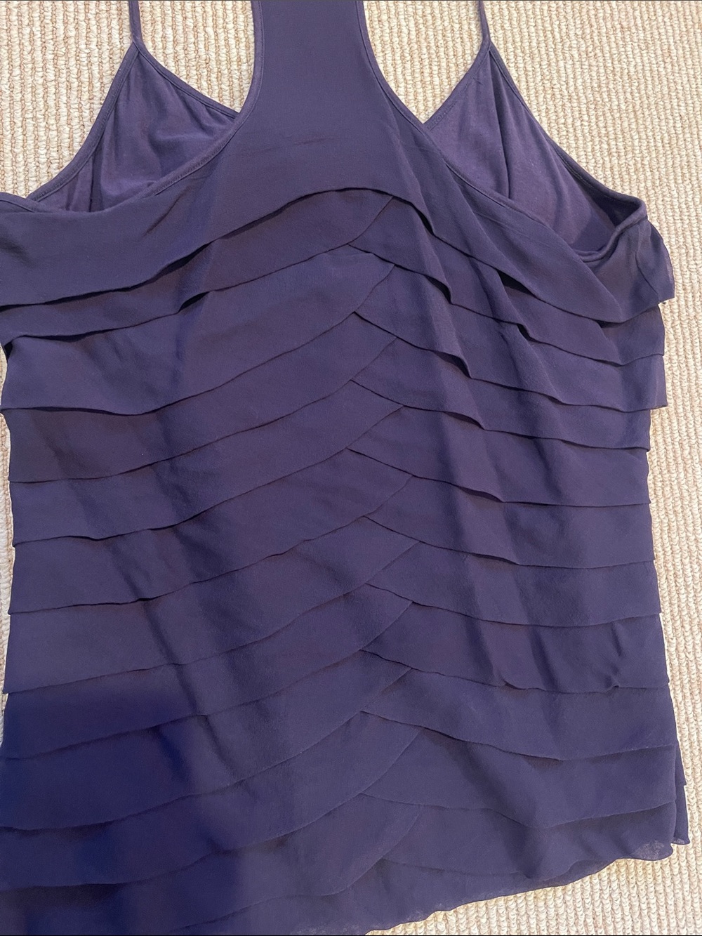 Tiered Ruffle Racerback Tank Top - Plum - Picture 8 of 8